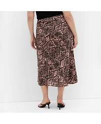 City Chic Plus Size Kyra Slip Midi Skirt