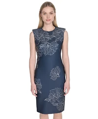 Calvin Klein Women's Sleeveless Scuba Sheath Dress