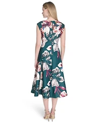 Calvin Klein Women's Short-Sleeve Midi A-Line Dress
