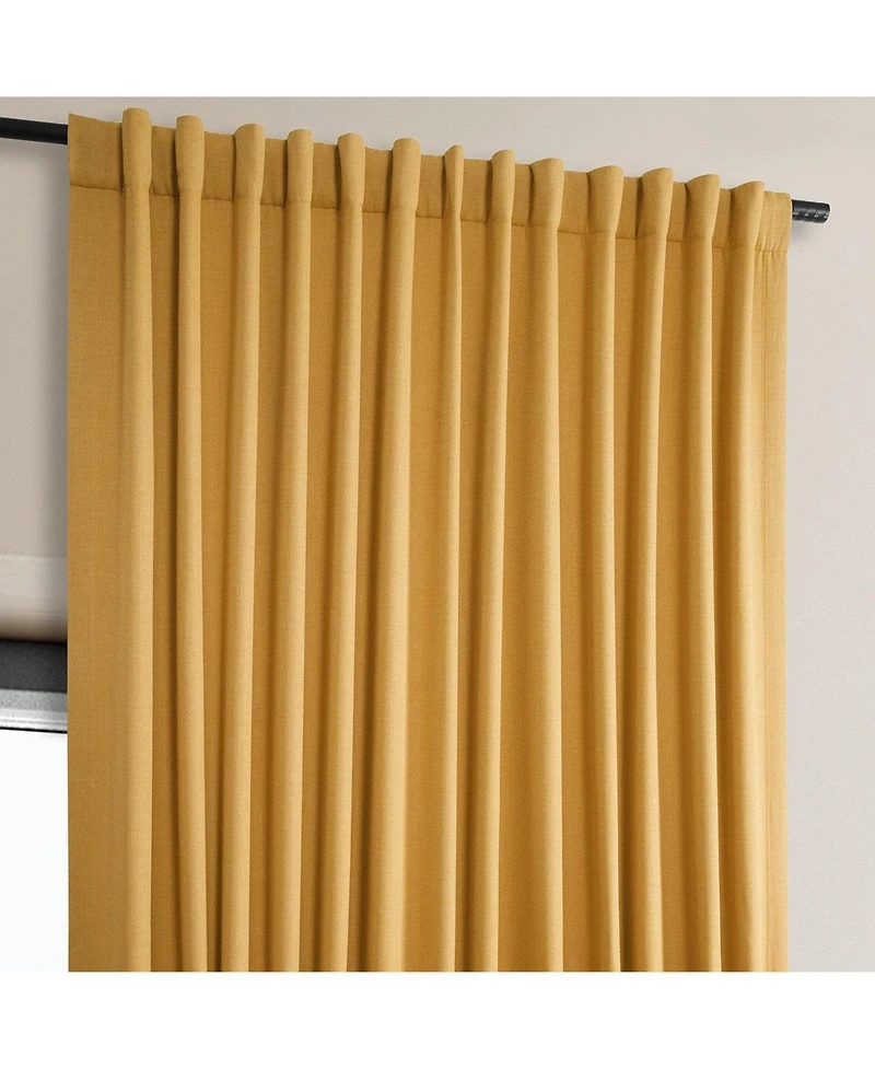 Half Price Drapes Extra Wide Textured Faux Linen Room Darkening Curtain