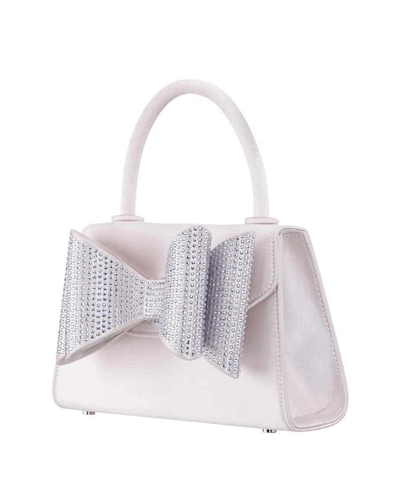 Nina Crystal Double Bow Handheld Satchel Bag