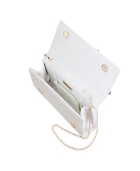 Nina Double Crystal Flower Slim Clutch Bag