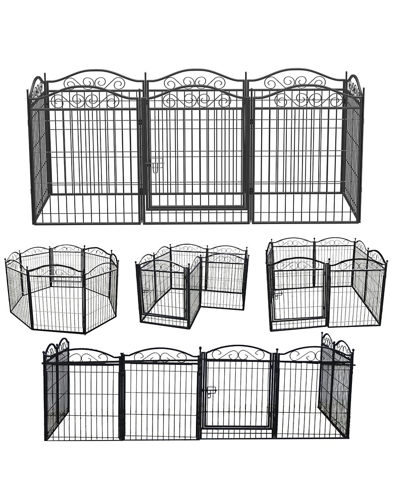 Bingopaw 8 Panels 34.6'' Heavy Duty Dog Playpen with Lock and Door,Outdoor Dog Exercise Fence