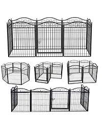 Bingopaw 8 Panels 34.6'' Heavy Duty Dog Playpen with Lock and Door,Outdoor Dog Exercise Fence