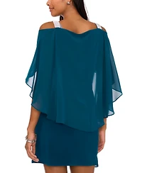 Msk Petite Ruched Cape Dress