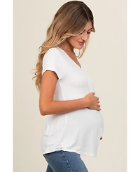 Pinkblush Maternity Black Basic V-Neck Short Sleeve Top