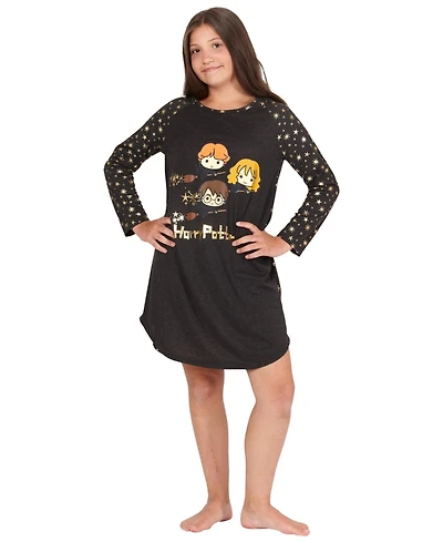 Harry Potter Girls Hermione Ron Characters Hogwarts Raglan Pajama Nightgown