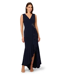 Adrianna Papell Petite Surplice Mermaid Dress