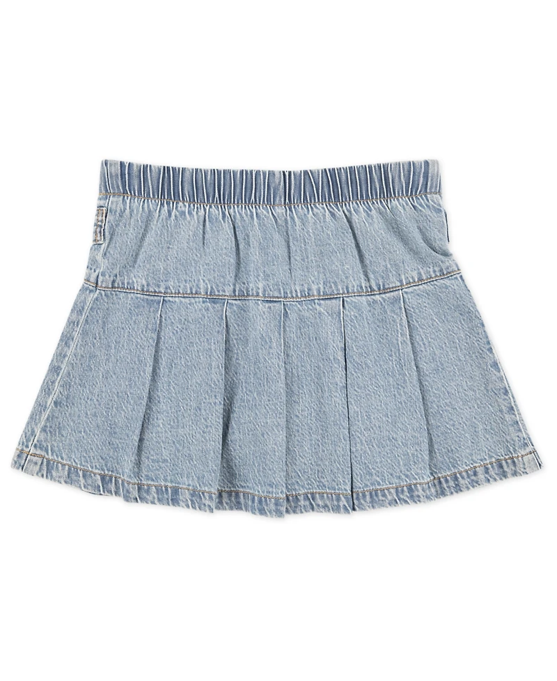 abercrombie kids Girls Denim Pull Tab Pleated Skirt