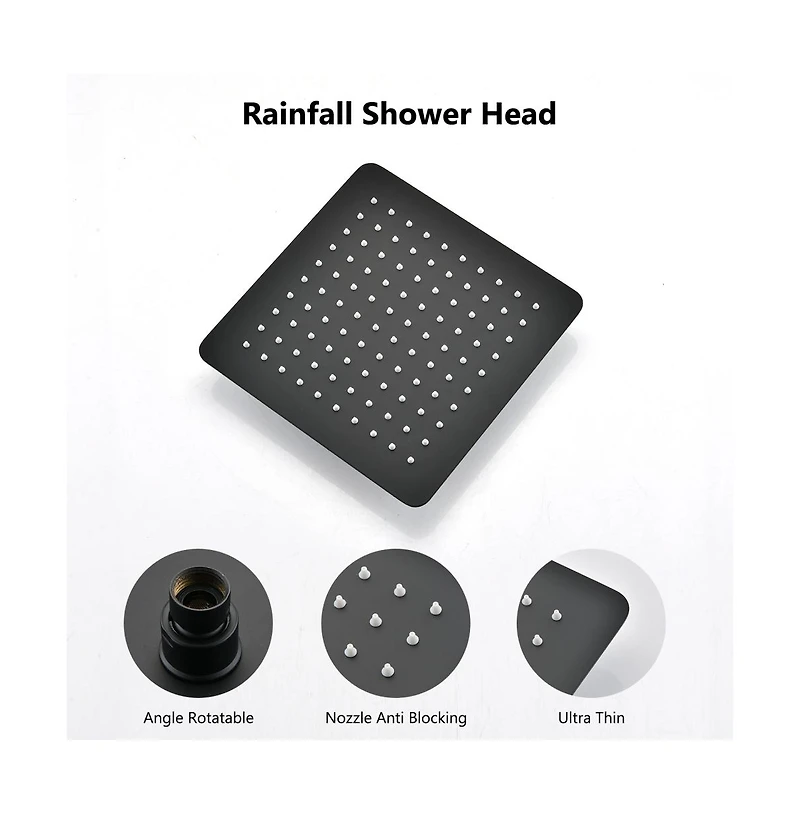 Rainsken Shower Head, 10 Inch High Pressure Rainfall Shower Head/Handheld Shower Combo with 11 Inch Extension Arm