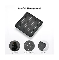 Rainsken Shower Head, 10 Inch High Pressure Rainfall Shower Head/Handheld Shower Combo with 11 Inch Extension Arm