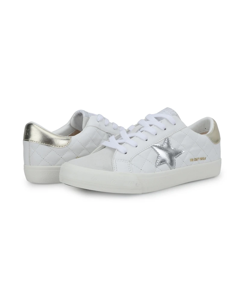 Grande - White Grey Quilted Women's's Sneaker by Vintage Havana