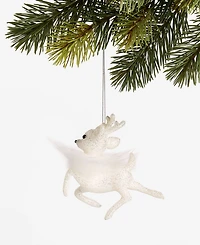 Holiday Lane Iced Delight White Deer With Feathers Ornament, Macy's Exclusive