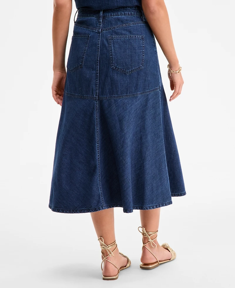 On 34th Women's Denim Flared Midi Skirt, Exclusively at Macy's