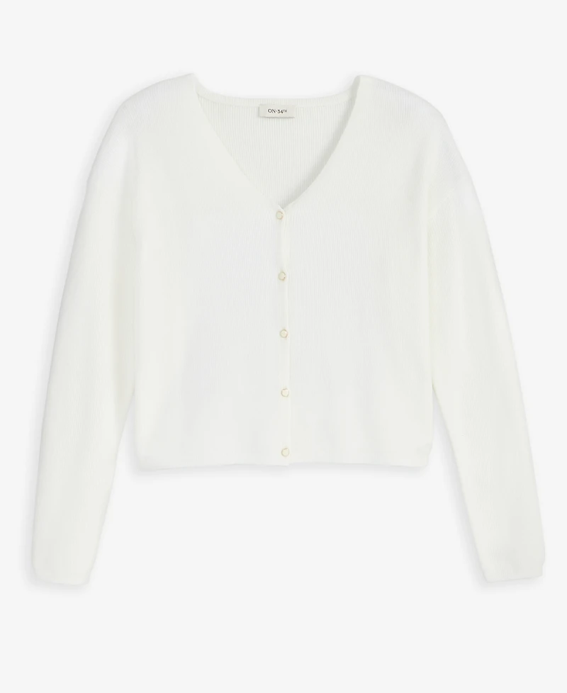 On 34th Women's V-Neck Button-Front Cardigan, Exclusively at Macy's