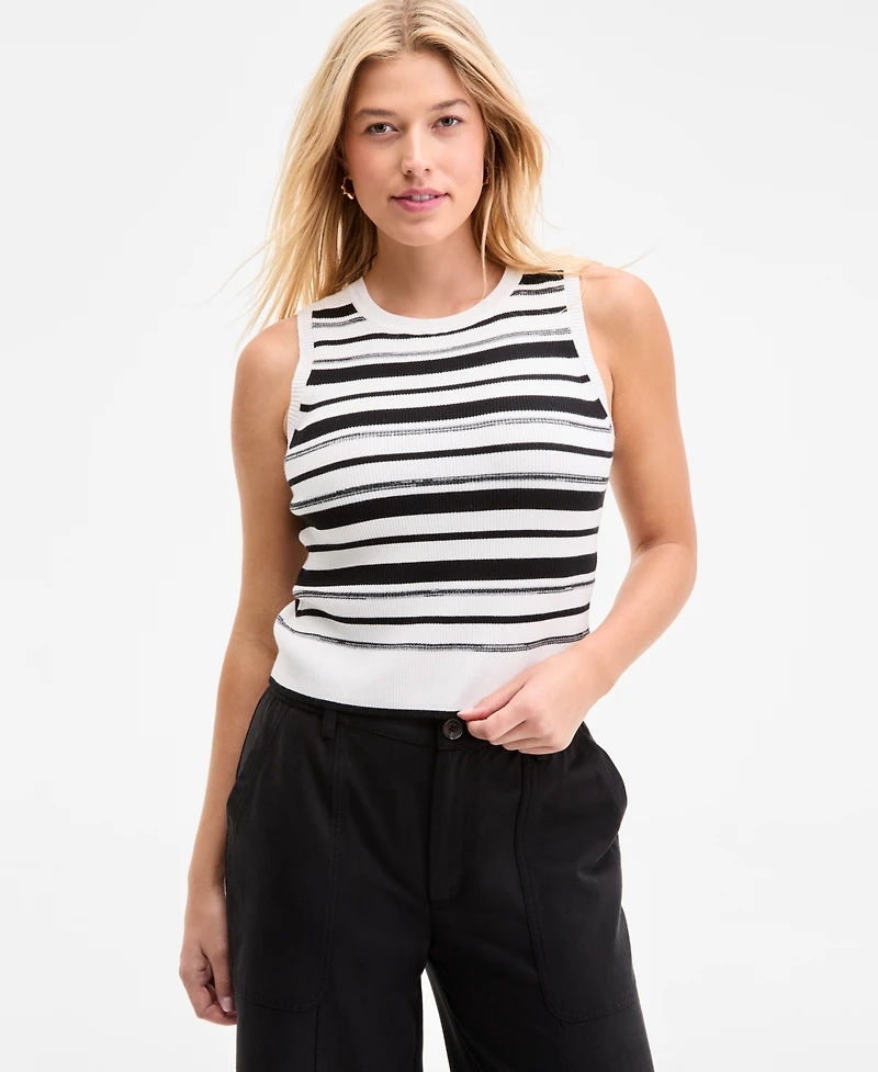 On 34th Women's Striped Sweater Tank Top, Exclusively at Macy's