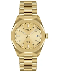 Tissot Women's Swiss Prc 100 Solar Gold-Tone Stainless Steel Bracelet Watch 34mm