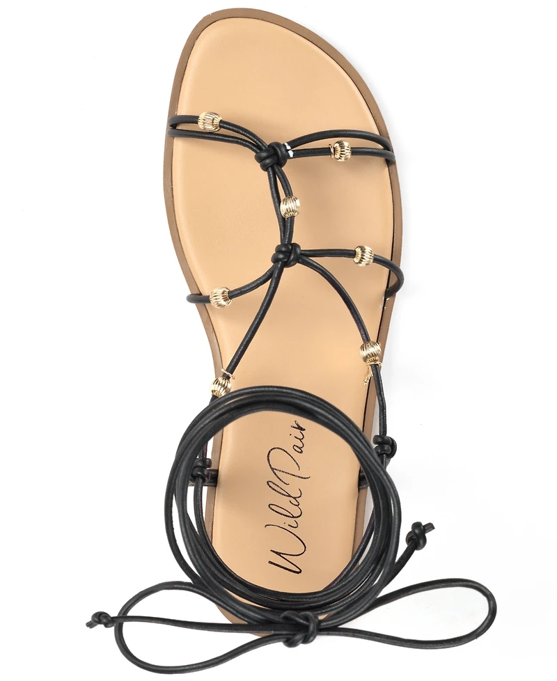 Wild Pair Reinaa Strappy Lace-up Flat Sandals, Exclusively at Macy's