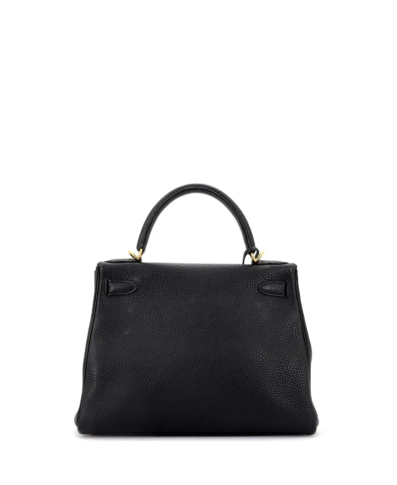 Pre-Owned Hermes Kelly Handbag Clemence with Gold Hardware