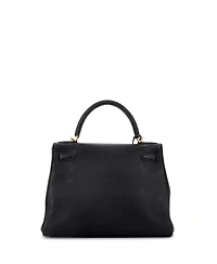 Pre-Owned Hermes Kelly Handbag Clemence with Gold Hardware