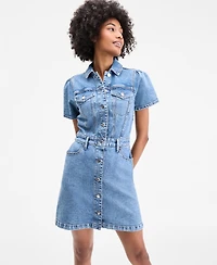 On 34th Women's Denim Trucker Mini Dress, Exclusively at Macy's