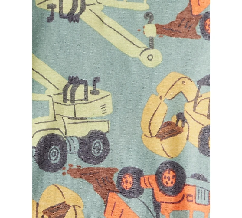 Carter's Toddler Boys Construction-Print Snug-Fit Cotton Pajamas, 4 Piece Set