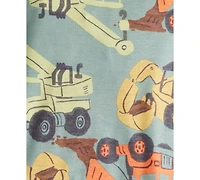 Carter's Toddler Boys Construction-Print Snug-Fit Cotton Pajamas, 4 Piece Set