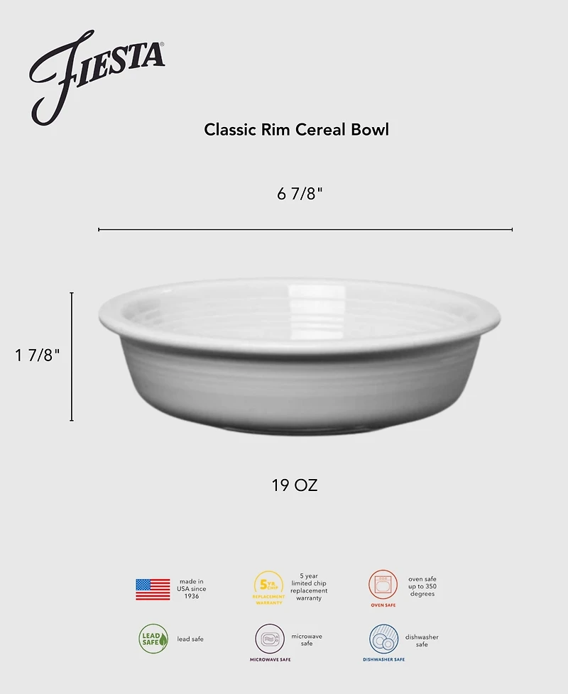 Fiesta Aegean Classic Rim Cereal Bowls, Set of 4