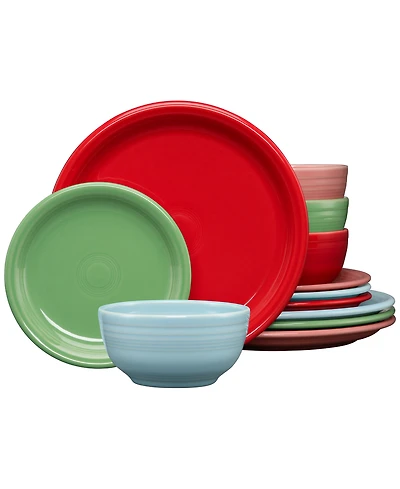 Fiesta Peppermint Frost Bistro Coupe 12-Pc. Dinnerware Set, Service for 4