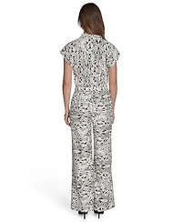 Halston Women's Printed High-Rise Wide-Leg Pants