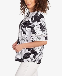 Ruby Rd. Petite Tropical Layered Print T Shirt