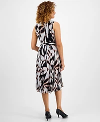 Sandra Darren Petite Tiered Printed Midi Dress