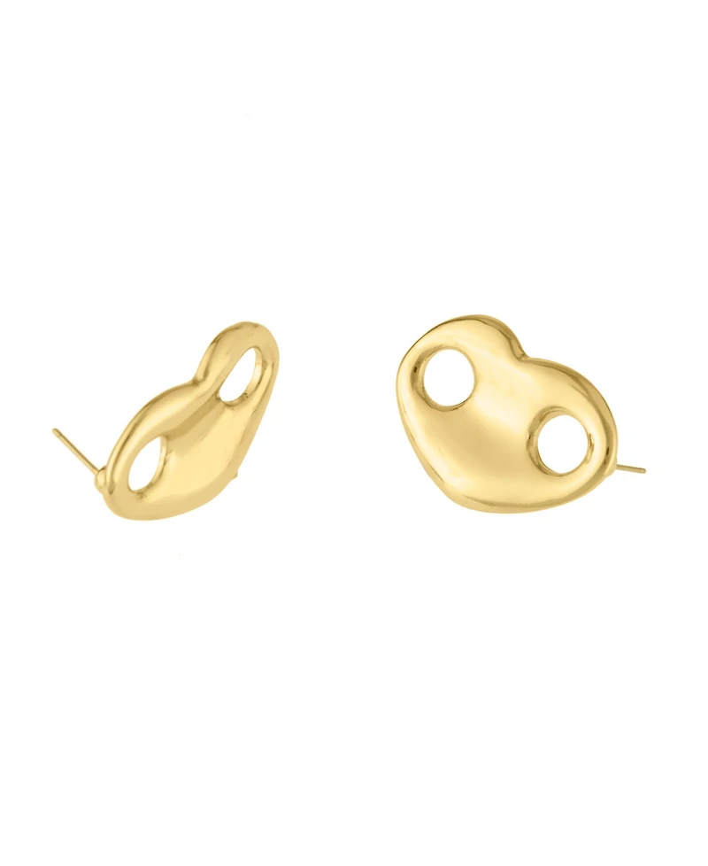 Steve Madden Gold Mariner Heart Stud Earrings