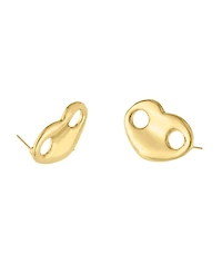 Steve Madden Gold Mariner Heart Stud Earrings
