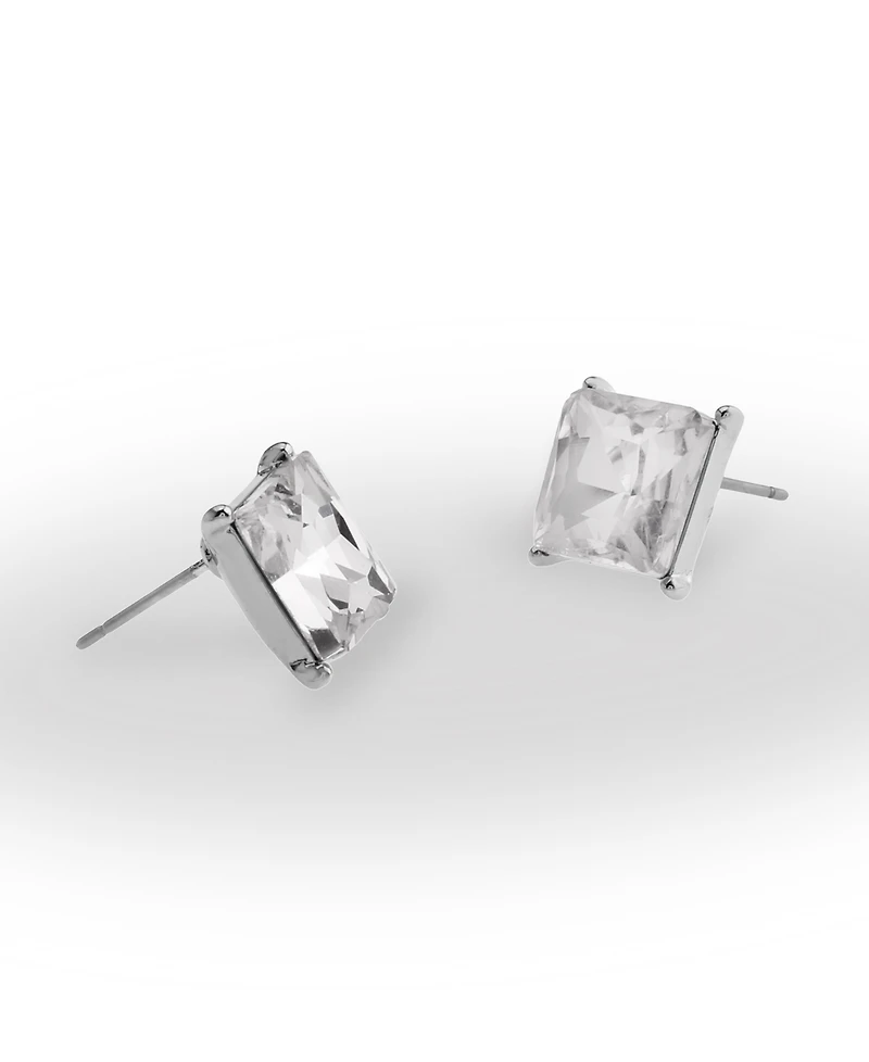 Steve Madden Punk Romance Stone Square Stud Earrings
