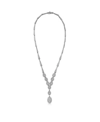 Sterling Silver Cubic Zirconia White Gold Plated Majestic Necklace