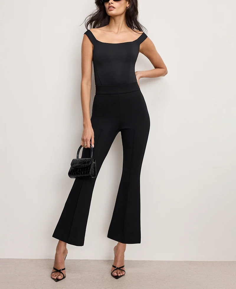 Good American Women's Soft-Stretch Ponte Kick-Flare Pants