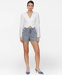 Avec Les Filles Women's Cotton Eyelet Vest-Style Top