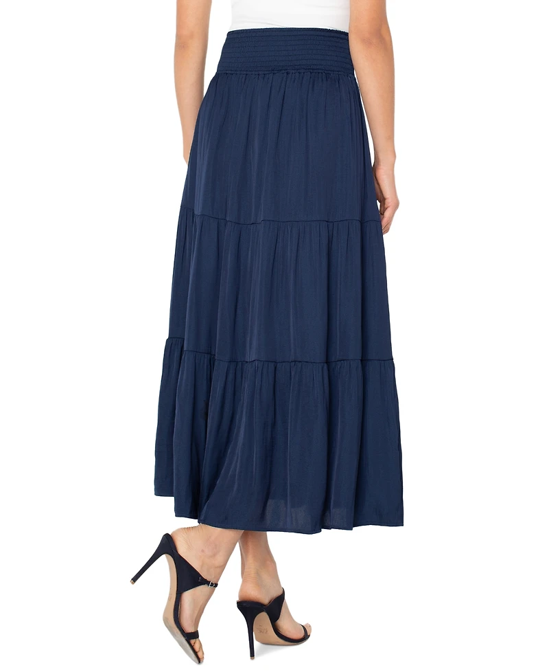Liverpool Los Angeles Women's Tiered Woven Maxi Skirt