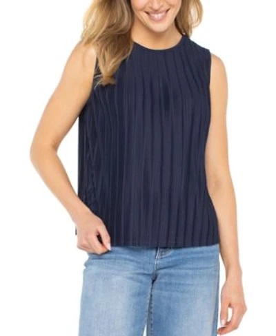 Liverpool Los Angeles Womens Crewneck Sleeveless Pleated Knit Top Pxs Xl