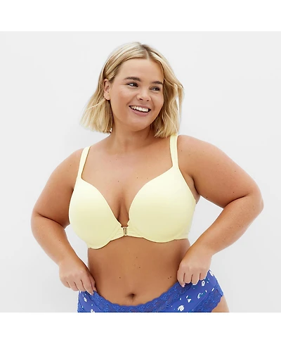 City Chic Plus Smooth & Front Close Cotton Push Up Bra