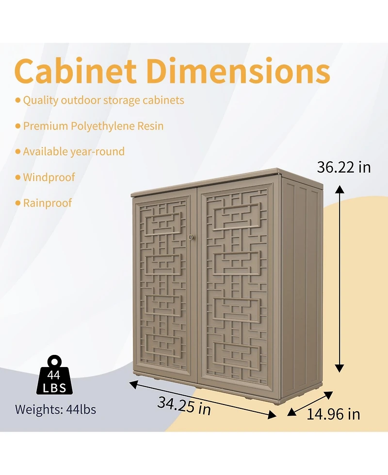 Mondawe Resin Storage Cabinet (Includes Metal Shelf)