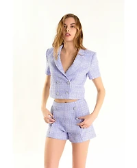 endless rose Women's Cropped Tweed Jacket