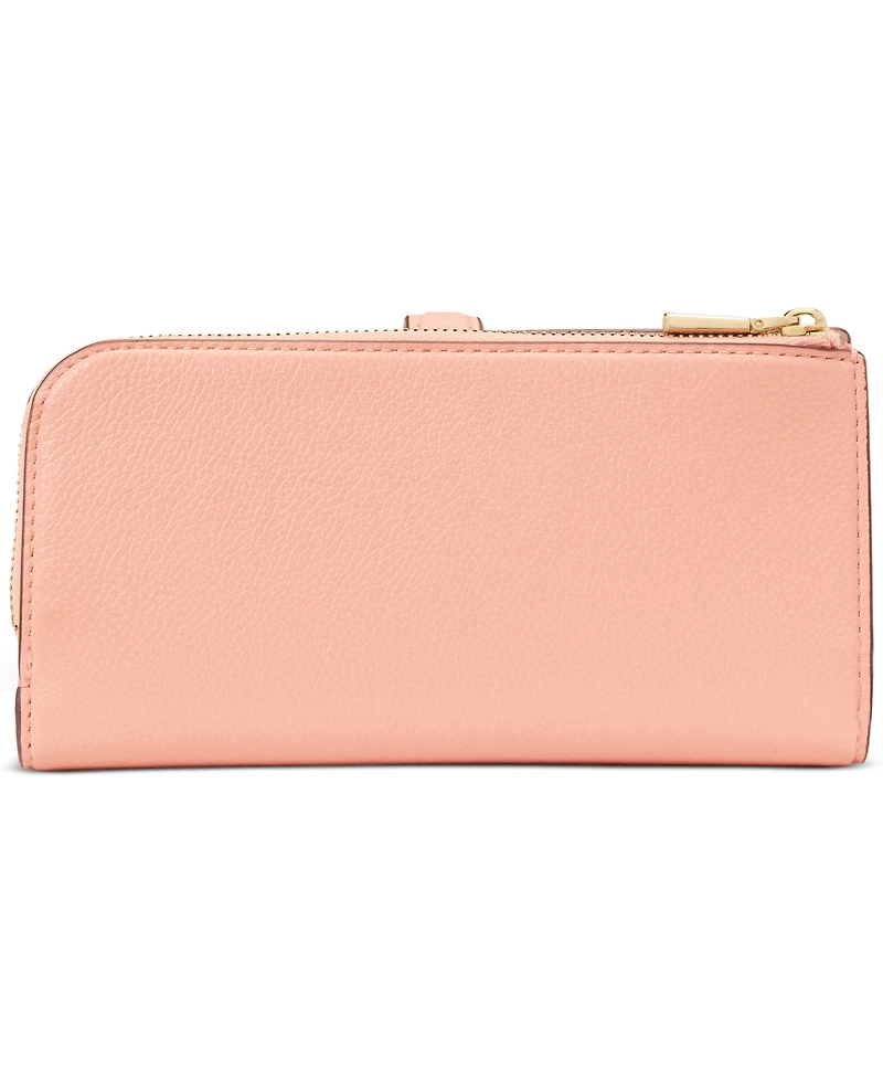 kate spade new york Deco Pebbled Leather Zip Slim Wallet