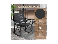 3 Piece Patio Rocking Set with Smooth Motion Outdoor Rocker Chair Bistro