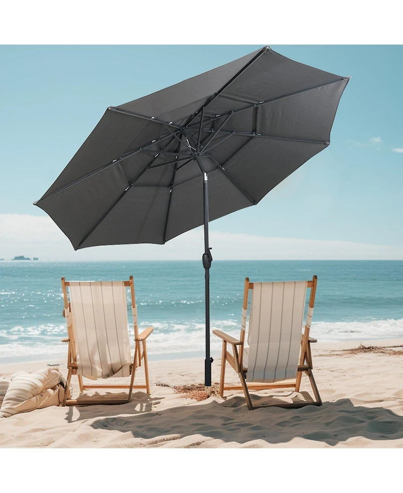 3-tier Vented Patio Umbrella with Push Button Tilt