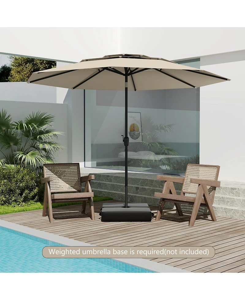 3-tier Vented Patio Umbrella with Push Button Tilt
