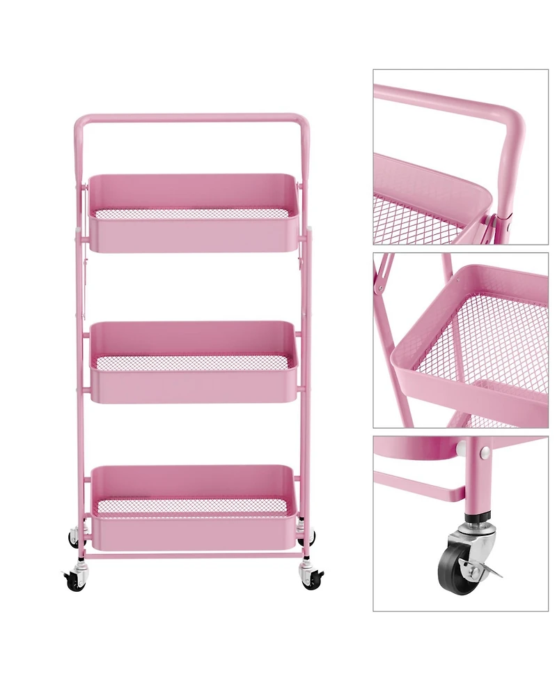 Mega Casa 5 tier Rolling Utility Cart with Lockable Wheels