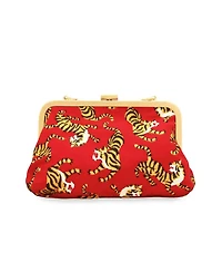 Sumatran Tiger Clutch Bag In Red