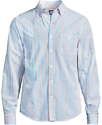 Lands' End Men's Long Sleeve Seersucker Shirt